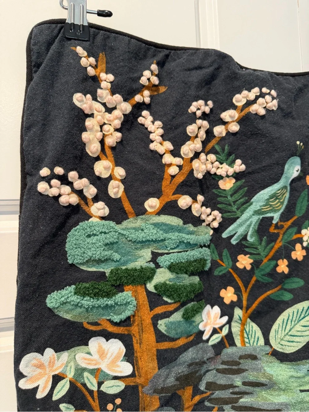 RIFLE PAPER CO. KYOTO GARDEN EMBROIDERED CUSHION COVER 56CM X 56CM